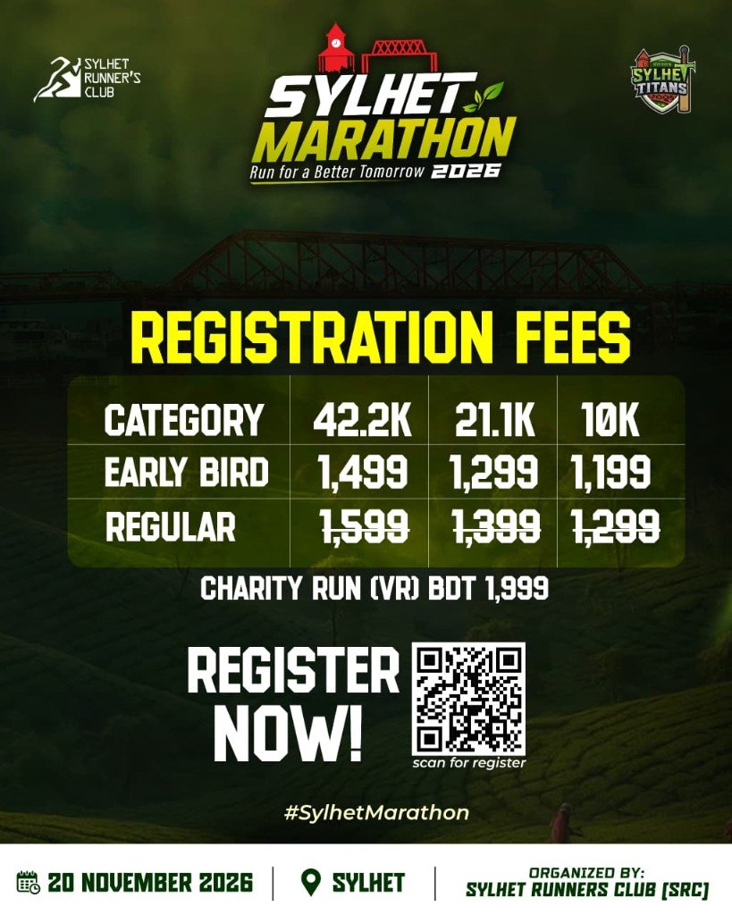 Sylhet Marathon 2026 — Registration Fees